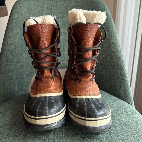 SOREL Men's Caribou Waterproof Winter Boots Brown and Black Boots size 7.5 EUC! - Picture 5 of 8